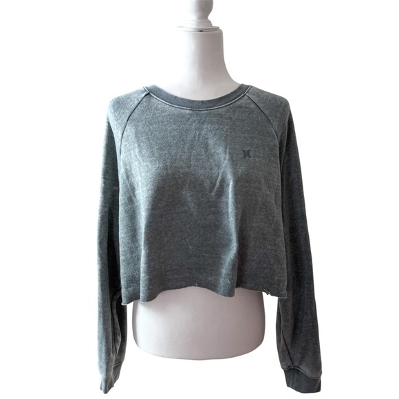 Hurley Tops - Hurley Essential Burnout Fleece Crop Sweatshirt